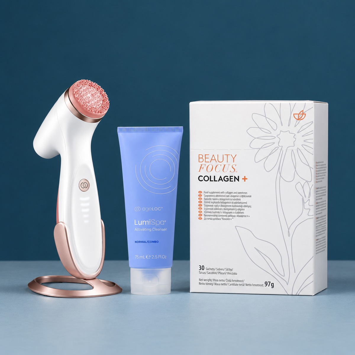 Better Together Collagen + LumiSpa Rose Gold - Premium-Hautpflege
