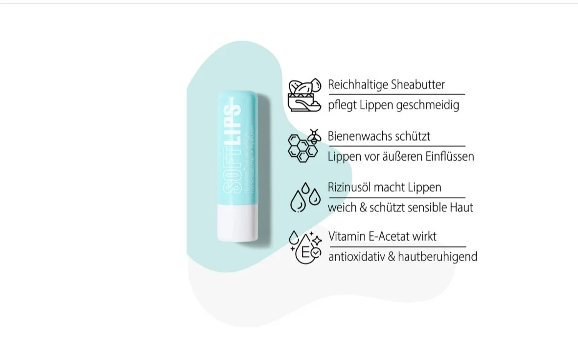 SoftLips Vorteile mit Sheabutter & Bienenwachs