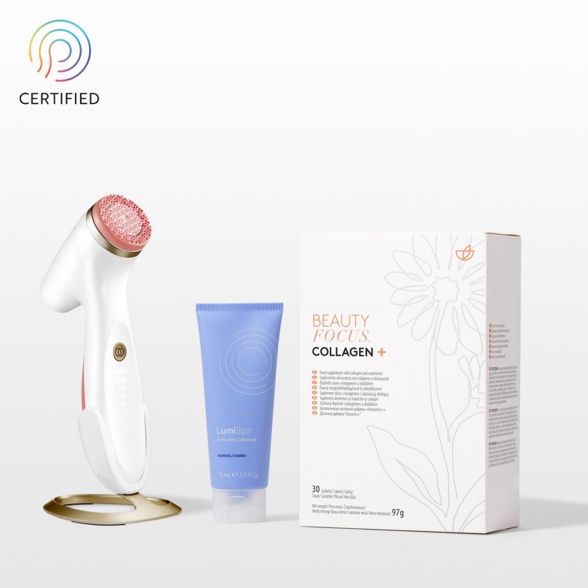 Better Together Collagen + LumiSpa Rose Gold - Premium-Hautpflege