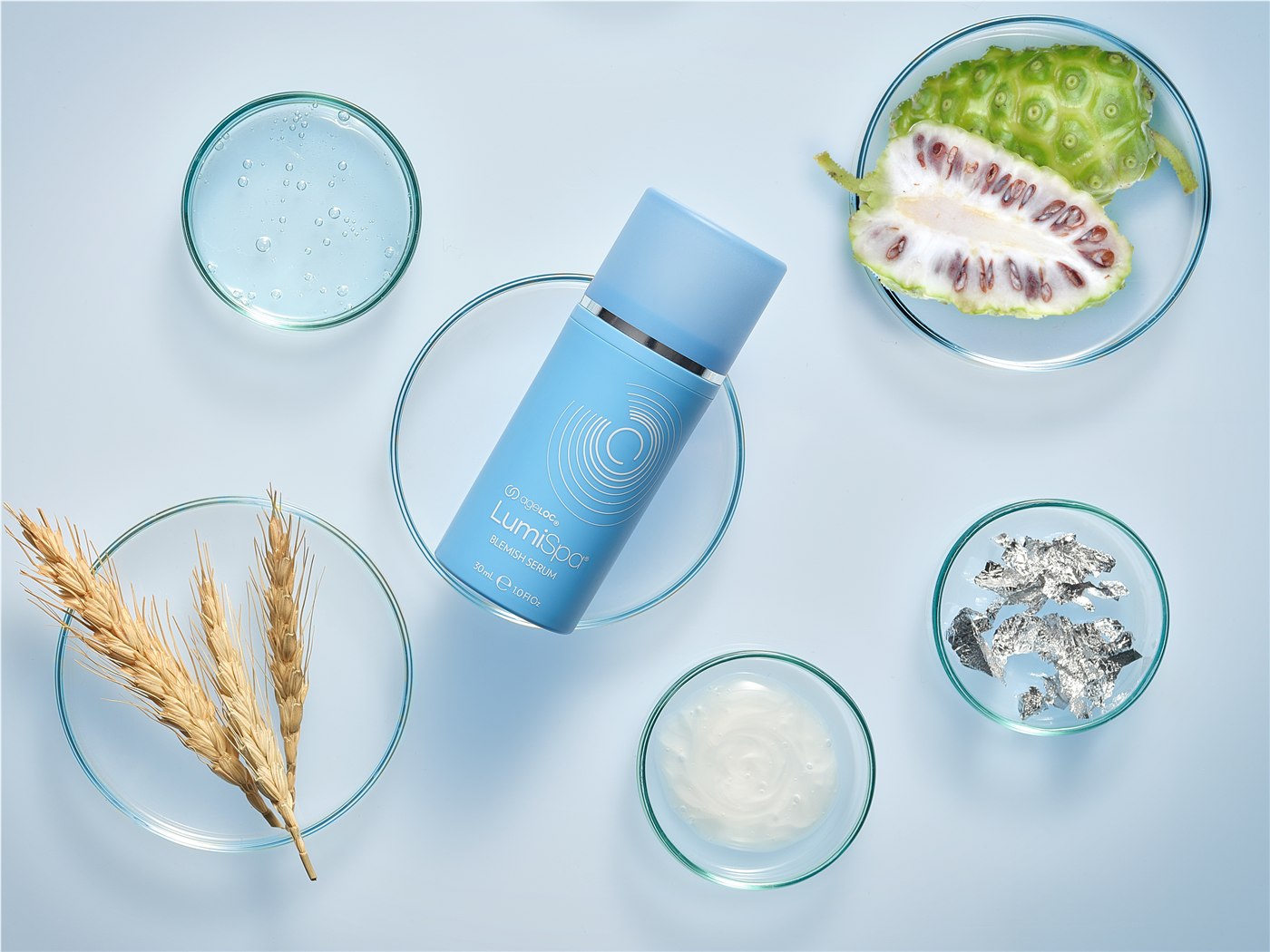 ageLOC LumiSpa Blemish Serum - Inhaltsstoffe (Noni, Silber, Weizen)